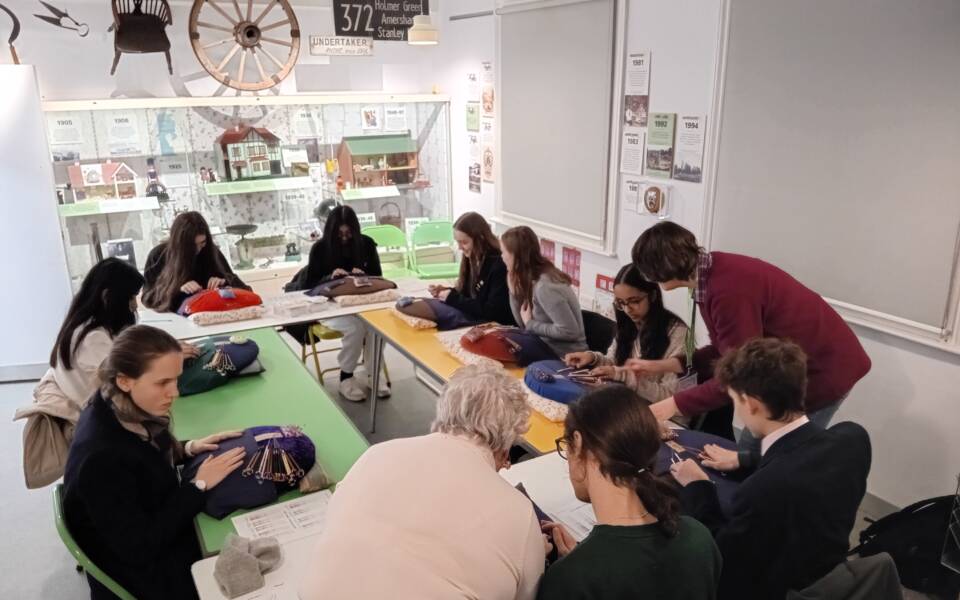 Young Curators lacemaking session, photo credit: Amersham Museum